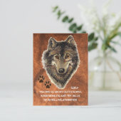 オオカミ、オオオカミ動物トーテム、自然ガイド ポストカード (スタンド正面)