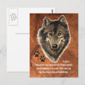 オオカミ、オオオカミ動物トーテム、自然ガイド ポストカード (正面/裏面)