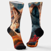 オオカミ/オオオカミ愛好家 ソックス (傾斜あり)