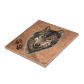 オオカミ、オオオカミ、自然、野生動物、水彩動物 タイル (側面)