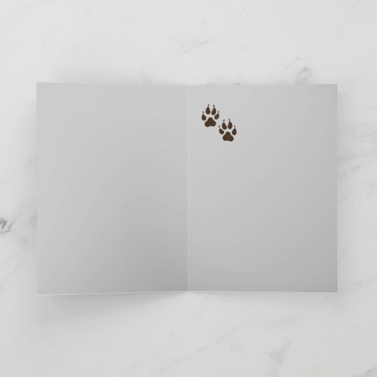 オオカミ、オオカミは、動物のバースデー・カードを追跡します カード (内部)