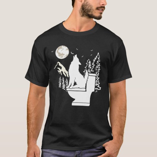 オオカミ・オン・ザ・トイレ Tシャツ (正面)