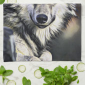 オオカミ キッチンタオル (折り畳み)