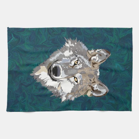 オオカミ キッチンタオル (横)