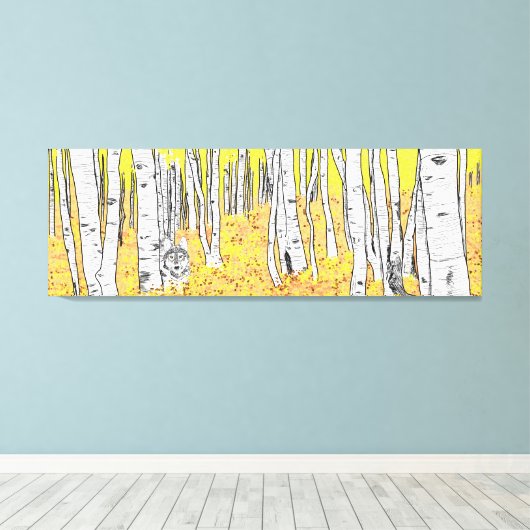 オオカミ キャンバスプリント (インサイチュ (ウッドフロア))