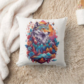 オオカミ クッション (ブランケット)