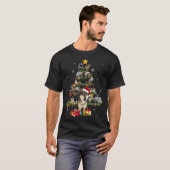 オオカミ クリスマスツリー クリスマス好きな人へのギフト Tシャツ (正面フル)