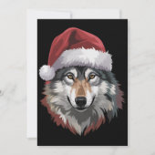オオカミ クリスマス おもしろ プレゼント 動物好き 招待状 (正面)