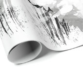 オオカミ |グレーウルフスケッチ |折り返し紙 ラッピングペーパー (ロールコーナー)