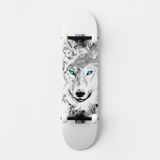 オオカミ |グレーウルフスケッチ | Wolf Skateboard スケートボード (正面)