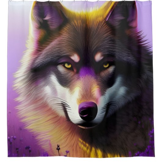 オオカミ シャワーカーテン (正面)