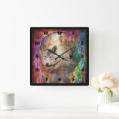 オオカミ スクエア壁時計 (ホーム)