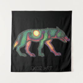 オオカミ タペストリー