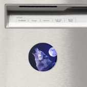 オオカミ・ハウリング・アット・ムーン マグネット (インサイチュ (食洗機))