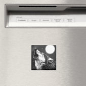 オオカミ・ハウリング・アット・ムーン マグネット (インサイチュ (食洗機))