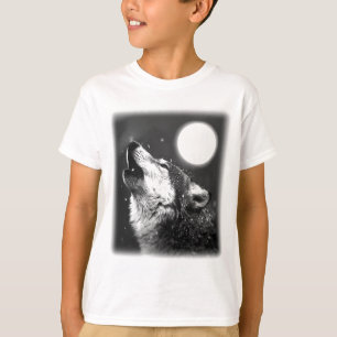 オオカミ・ハウリング・アット・ムーン Tシャツ