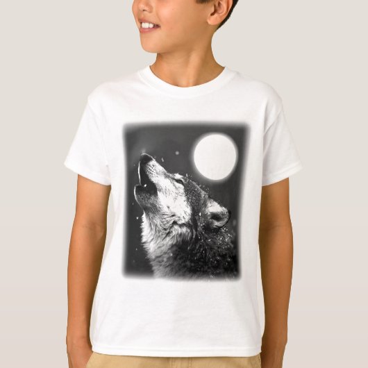 オオカミ・ハウリング・アット・ムーン Tシャツ (正面)
