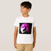 オオカミ・ハウリング・アット・ムーン Tシャツ (正面フル)