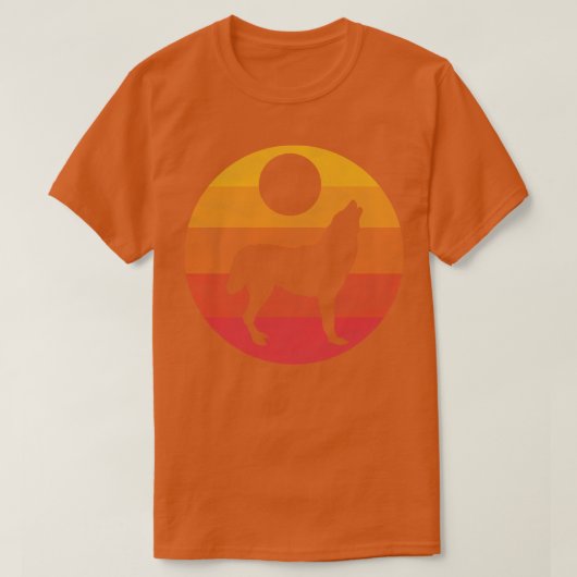 オオカミ・ハウリング・アット・ムーン Tシャツ (デザイン正面)