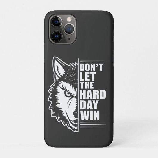 オオカミ ハードな1日には負けるな 名言アート Case-Mate iPhoneケース (裏)
