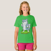 オオカミ バレーボール選手 バレーボール Tシャツ (正面フル)