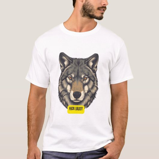 オオカミ。パックダディ Tシャツ (正面)