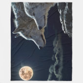 オオカミ フリースブランケット (正面)