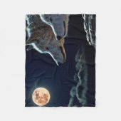 オオカミ フリースブランケット (正面)