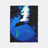 オオカミ フリースブランケット (正面)