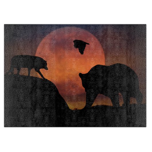 オオカミ・ホークとクマのカッティングボード カッティングボード (正面)