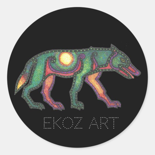 オオカミ ラウンドシール (正面)