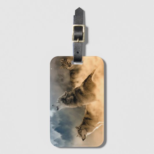 オオカミ ラゲッジタグ (正面縦)