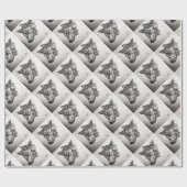 オオカミ ラッピングペーパー (フラット)