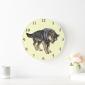 オオカミ ラージ壁時計 (ホーム)