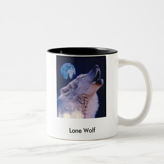 オオカミ、一匹狼 ツートーンマグカップ (右)