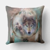 オオカミ-平和芸術の装飾者の枕の夢 クッション (裏面)