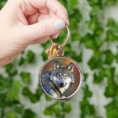 オオカミ-材木オオカミ-アメリカアカオオカミシリーズ キーホルダー (手)