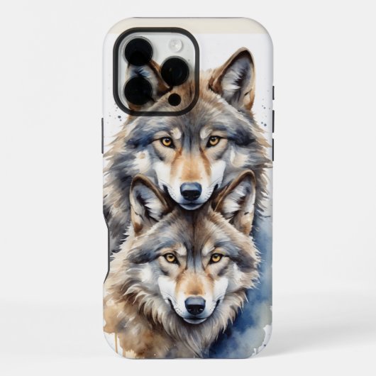オオカミ 狼 動物 野生生物 自然 iPhoneケース (裏面)