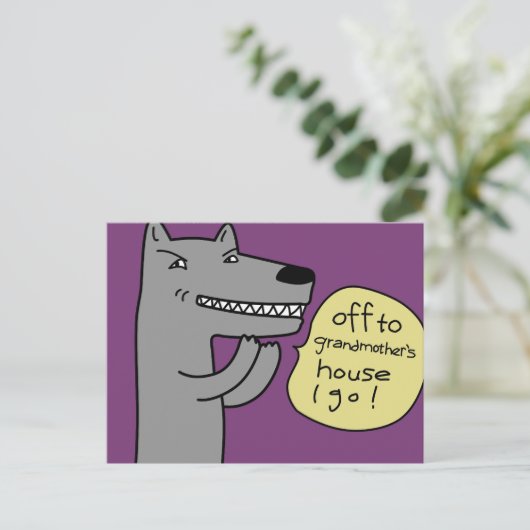 オオカミ(紫) ポストカード (スタンド正面)