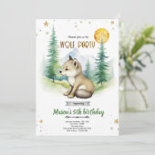 オオカミ 誕生日パーティー招待状 招待状 (スタンド正面)