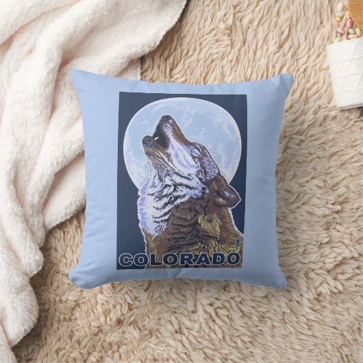 オオカミHowlingColorado クッション (ブランケット)