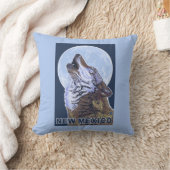 オオカミHowlingNewメキシコ クッション (ブランケット)