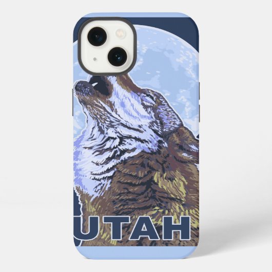 オオカミHowlingUtah iPhoneケース (裏面)