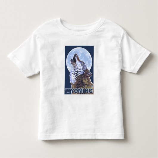 オオカミHowlingWyoming トドラーTシャツ (正面)