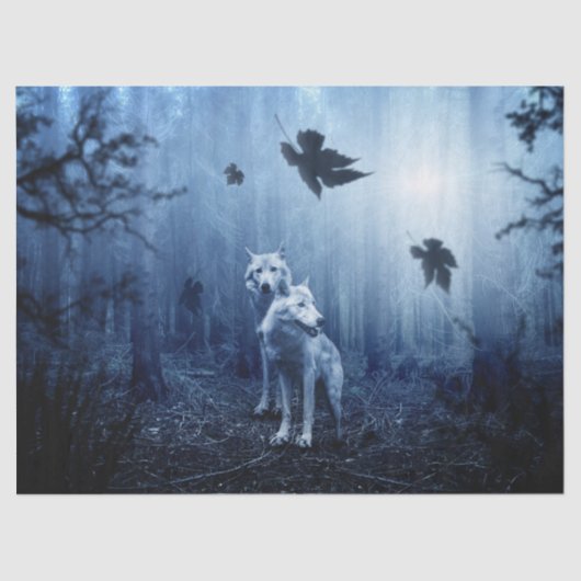 オオカミin woodsティッシュペーパー 薄葉紙 (正面)