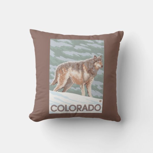 オオカミStandingColorado クッション (正面)