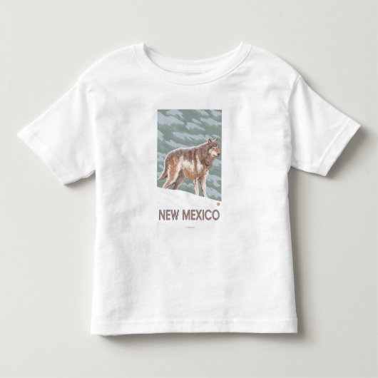 オオカミStandingNewメキシコ トドラーTシャツ (正面)