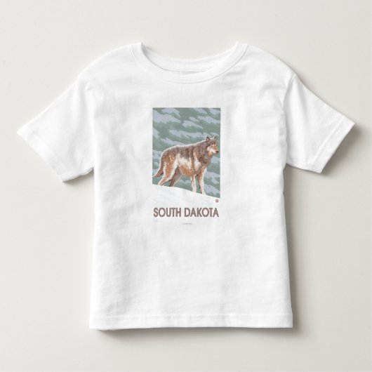 オオカミStandingSouthダコタ トドラーTシャツ (正面)