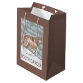 オオカミStandingSouthダコタ ミディアムペーパーバッグ (裏面アングル)