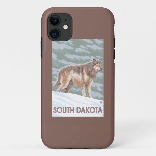 オオカミStandingSouthダコタ Case-Mate iPhoneケース (裏面)